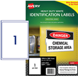 Avery White Heavy Duty Labels 199.6mm x 289.1mm  Laser, Extra Strong Permanent 1 Per sheet 25 Sheets, L7067